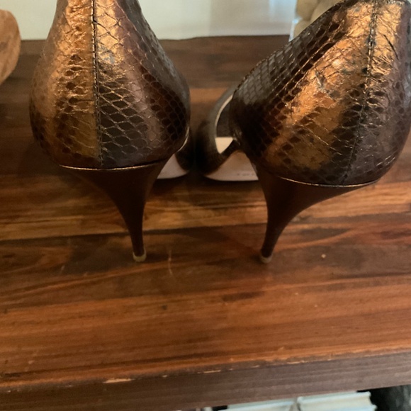 Christian Dior Vintage Copped Python D’Orsay Pumps Size 37 - Picture 7 of 10